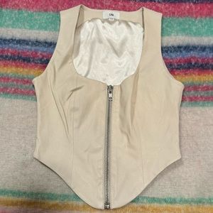 LPA Carmella Leather Corset in Ivory